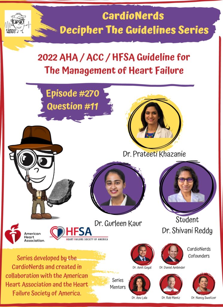 270. Guidelines: 2022 AHA/ACC/HFSA Guideline for the Management of Heart Failure – Question #11 with Dr. Prateeti Khazanie